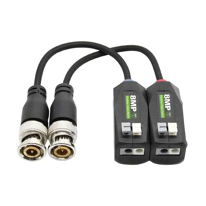 NexaKey NX-2KV HD-TVI/HD-CVI/AHD/CVBS 8MP Black Video Balun With 2KV Surge Protection